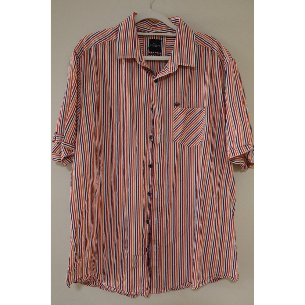 Summer Coastal Engbers Button Down Shirt XL Multicolor Striped Regular Fit